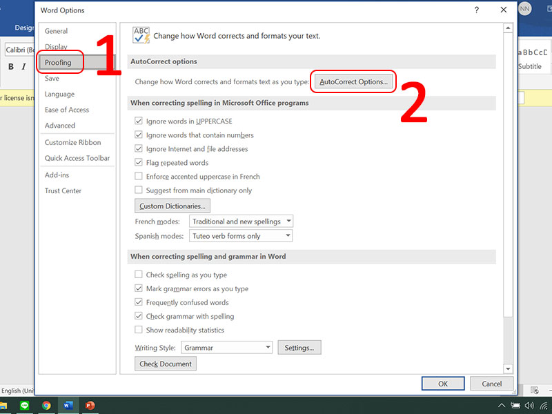 C&agrave;i đặt AutoCorrect Options...